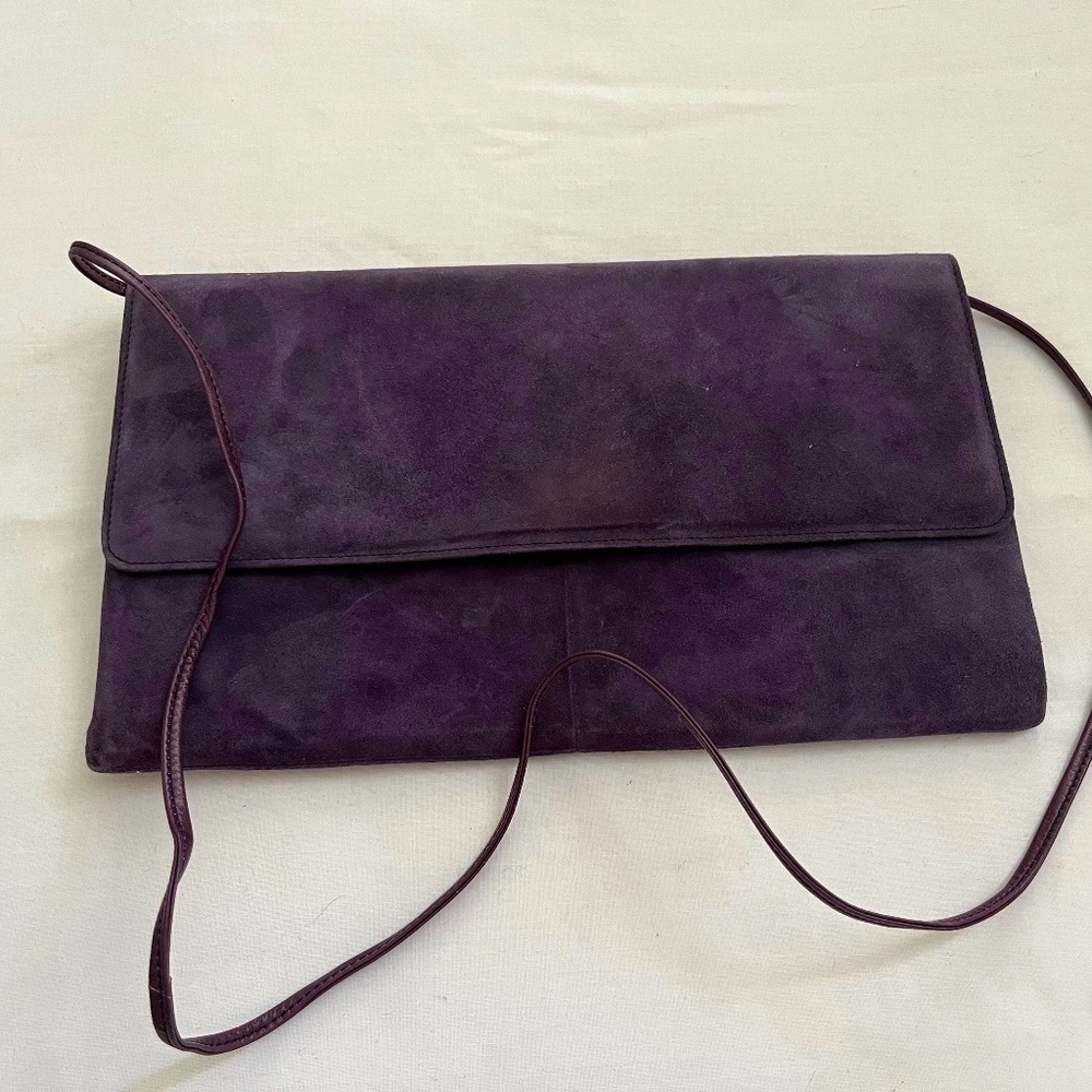 Charles Jourdan Suede Leather Purse Vintage